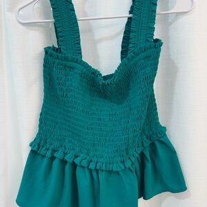 Teal Smocked Women's Top
